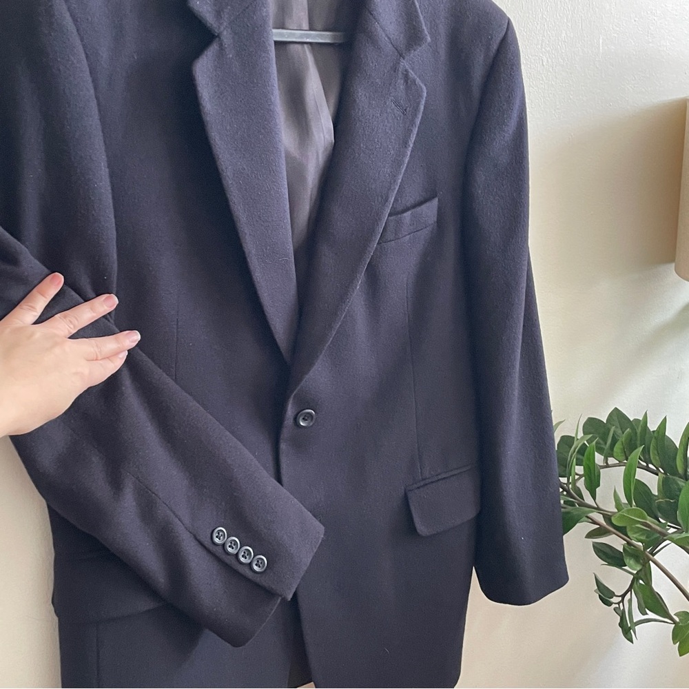 Jos A Bank Blazer Cashmere 100% Mens Navy Blue Sport Coat Jacket Academic 40S - Picture 4 of 11